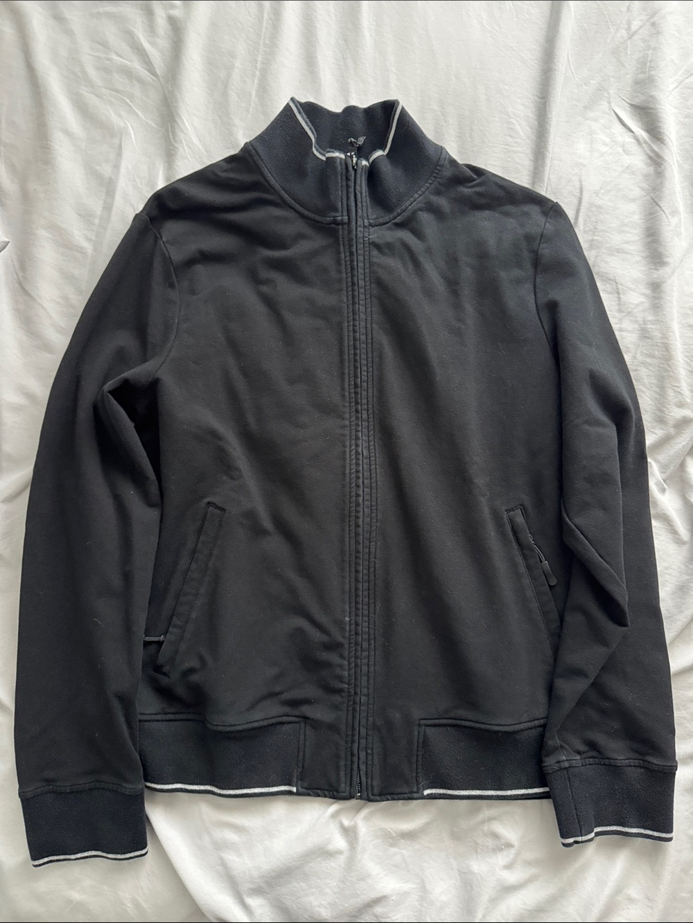 Tristan Black Lightweight Zip-Front Jacket